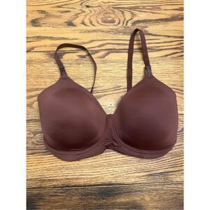 Simple Wishes Brown SuperMom Fixed Padding Nursing Pumping T-Shirt Bra Size 32F